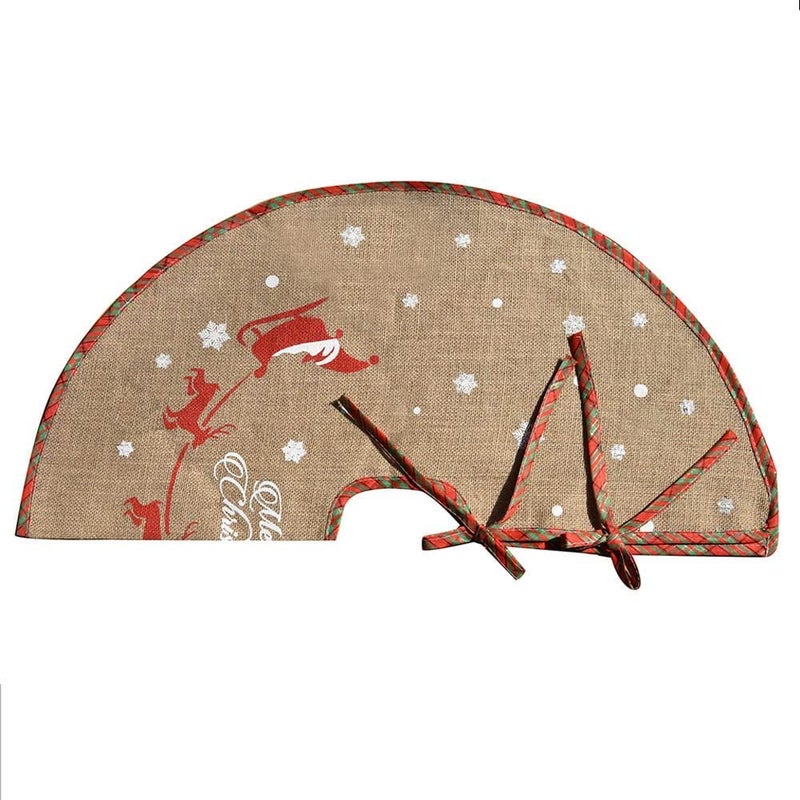 Amajoy Merry Christmas Tree Skirt White Snowflake Burlap Tree Skirt for Xmas Decor Home Decorative Tree Skirt with Inspirational Messages Imprinted Festive Holiday Decoration, 30 Inch in Diameter - Image 4